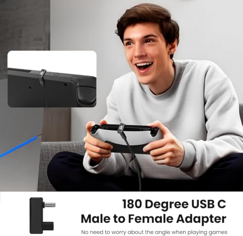Image of USB C Adapter 80Gbps,U Shape USB-C Male to Type-C Female Connector with PD 240W /80 Gbps, USBC Extender for Steam Deck, Switch, Laptop, Tablet, Phone