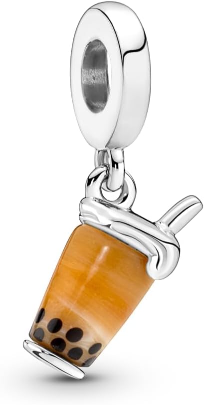 PANDORA Murano Glass Bubble Tea Dangle Charm Bracelet Charm Moments Bracelets - Stunning Women's Jewelry - Gift for Women - Made with Sterling Silver, No Gift Box