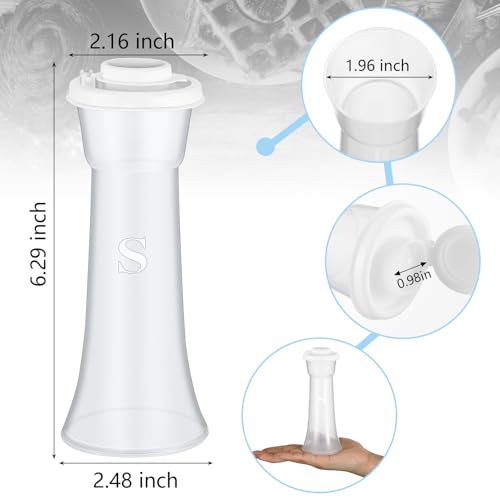 Image of Set of 2 Plastic Salt and Pepper Shakers with Lids Large Salt Shaker Pepper Container Vintage Tall Hourglass Camping Picnic Outdoors Travel Spice Set for Home Picnic Kitchen(Classic,Black White)