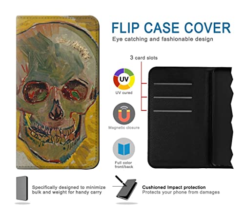 Plus de bris d'écran avec l'étui Van Gogh Skull iPhone 17 Pro Max antichoc en cuir - 4