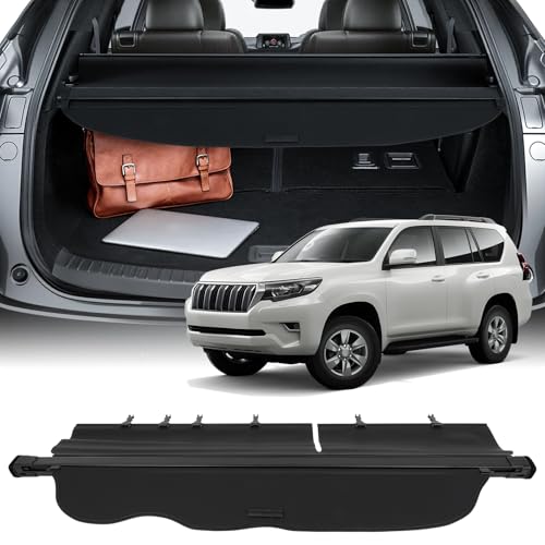 Cargo Cover for 2015-2019 Fit for Toyota Land Cruiser Prado FJ150 5 Seats 5.7L Retractable Rear Trunk Cargo Shade Luggage Security Cover Shielding Waterproof