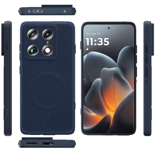 Image of Back Cover Motorola Signature 5G | MagFit Ring Design (Non-Magnetic) | Shockproof Case | Anti-Slip Grip | Raised Camera Edges | Slim Protective Case for Motorola Signature 5G (Steel Blue)