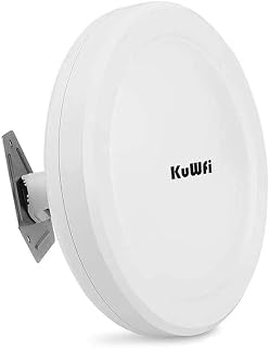 KuWFi Long Range WiFi Bridge 11ac Outdoor Access Point to Point Wireless Bridge High Speeds 5.8G 900M Support PoE 1-Pack