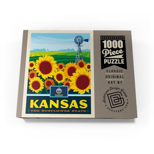 MyPuzzle Kansas: The Sunflower State - Premium 1000 Piece Jigsaw Puzzle for Adults by MyPuzzle.com - Image 4