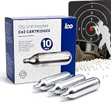 ICO 10 Cartucce Co2 12g Non Filettate, Bombolette Co2 Per Pistola C02 E Pistola Paintball Gas, Compatibili Con Softair Armi Gas