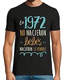 latostadora Camiseta Manga Corta En 1972 No Nacieron Bebés, Nacieron Leyendas, 50 para Hombre - Negro XL - Ref. 1157516-P