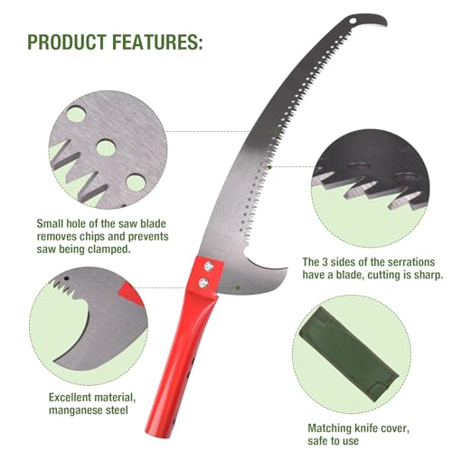 Hand Pruning Saws for Tree Trimming 15 Inches, Extension Pole Saw Attachment Blade, Pole Pruner Head Gardening Tool