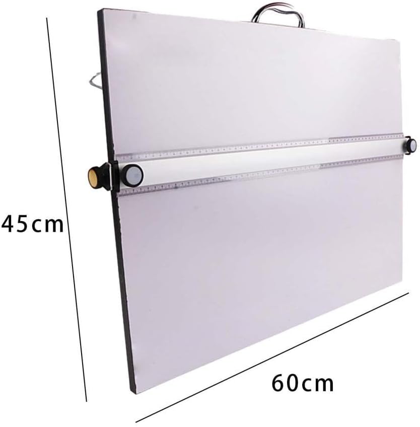 A2 Drafting Table with Clear Ruler Parallel Motion Drafting Board Sliding Ruler for Architect Drafter Students