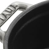 STAUB Mini Cocotte, żeliwna brytfanna, 10 cm, 0,25 l, wszystkie rodzaje kuchenek łącznie z indukcją, okrągła, Made in France, grafitowo-szara