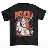Carmelo Anthony Cartoon Style New York Basketball T-Shirt (US, Alpha, Medium, Regular, Regular, Black)