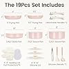 Chef Power Ceramic Cookware Sets, 19Pcs Pots and Pans Set with Detachable Handle, Induction Dishwasher Oven Safe Cookware Set, RV Kitchen Set Removable Handle, Light Pink #1