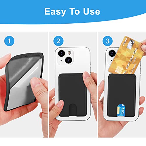 Shanshui Phone Card Holder, Silicone Ultra Slim Phone Wallet Stick On Credit Card Holder For Cell Phone Compatible For Iphone, Android & Most Smartphones - Black #TOP5