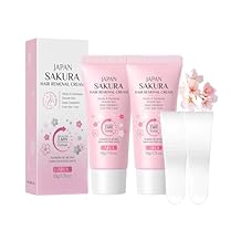 Body Hair Removal Cream - 2 Pack JAPAN SAKURA Painless Depilatory Cream For Bikini Line, Body, Legs, Arms, Underarms Hair Removal Butter for Women with Spatula, For All Skin Types