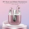 Wireless Earbuds, Bluetooth 5.4 Headphones HiFi Stereo, Bluetooth Earbuds with ENC Noise Cancelling Mic, 36H LED Display Ear Buds, IPX7 in Ear Earphones for Phone Tablet Laptop Sports, Rose Gold