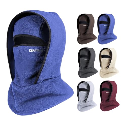 Pasamontañas unisex de forro polar térmico de invierno, máscara facial y calentador de cuello, multifuncional con capucha de invierno con calentador de cuello para hombres y mujeres, para deportes de