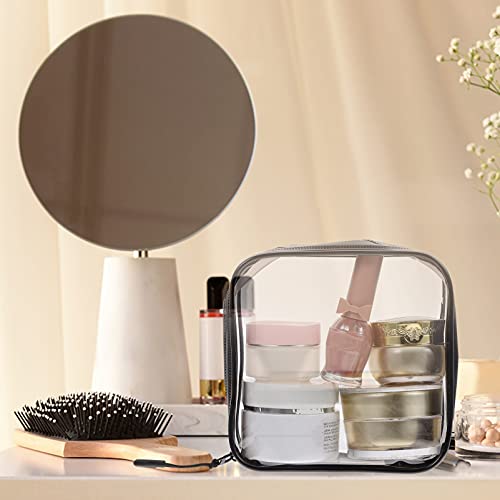 Lurrose 2 peças de necessaire de PVC transparente bolsa de maquiagem portátil bolsa organizadora imp