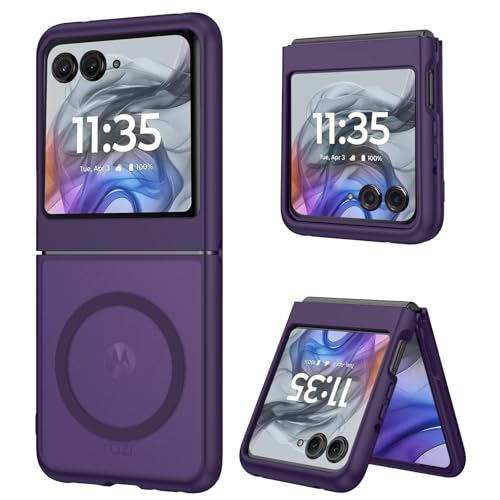 Coque Moto Razr 2024 DUEDUE magnétique haut de gamme double couche violette élégante et durable