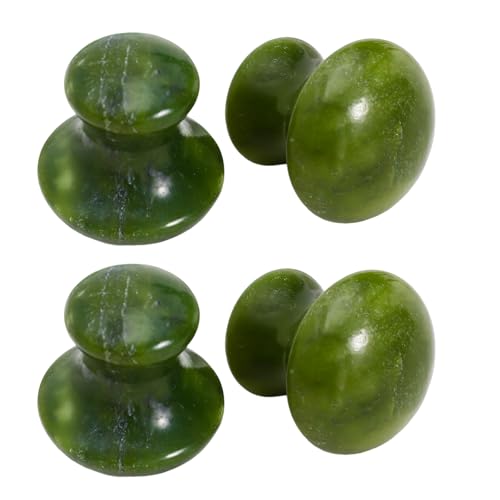 Gua sha champignon jade vert outil facial manuel anti-âge et relaxant x4