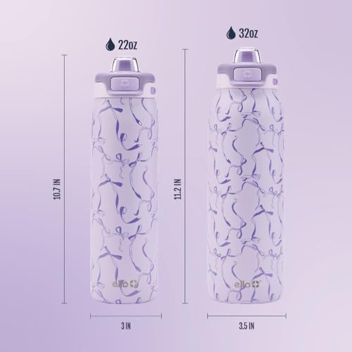 Image of Ello Pop & Fill Insulated Stainless Steel Water Bottle with Quick Fill Lid, Leakproof Locking, Sip or Chug Spout, BPA-Free, Double Wall Vacuum Insulated for Sports, Travel & School- 22oz / 32oz / 40oz