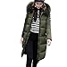 Produktbild Longra Damen Mantel Wintermantel Winterparka mit Fellkapuze Damen Lang Daunenmantel Daunenjacke Warmer Damen Steppjacke Kapuzenjacke Kapuzenmantel Jacke Lang Steppmantel (M, Army Green)
