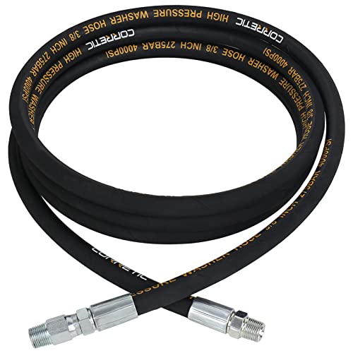 Image of Pressure Washer Whip Hose 12 FT x 3 /8 Inch, Hose Reel Connector Hose for Pressure Washing, 4000 PSI Power Washer Jumper Hose