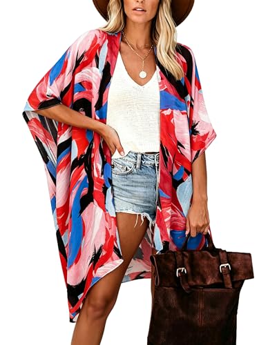Image of Moss Rose Women Summer Bikini Kimono Bathing Suit Cover Ups for Swimwear
