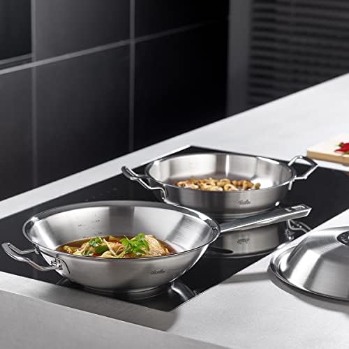 Fissler Oryginalna profesjonalna kolekcja/patelnia do serwowania ze stali nierdzewnej (Ø 28 cm, 3,0 l) okrągła brytfanna z pokrywą o dużej pojemności, wysoka krawędź, niepowlekana - indukcyjna