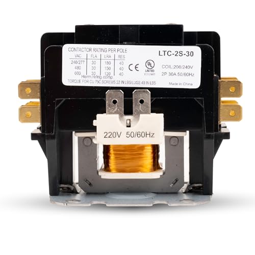 BlueStars Ultra Durable 2 Pole Contactor 30 Amp 240VAC Coil Exact Fit with Relays, Air Conditioner, Heat Pump, Refrigeration Systems