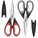 Kitchen Shears, 2-Pack Kitchen Scissors Heavy Duty Meat, Dishwasher Safe Cooking, Multipurpose Stainless Steel Sharp Utility Food for Chicken
