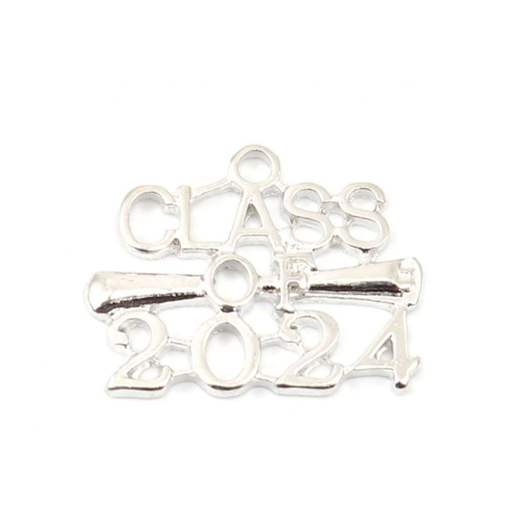 Charmed By Dragons10 Class Year Charms Silver Tone - 25mm - School Graduating Class Jewelry Craft Charms