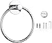 Home Anneau Porte-Serviette Fixation Murale Rond en Acier Inoxydable pour Salle de Bain ou Cuisine Support-Serviette Argent de Douche Accessoir de Salle de Bain 16 cm