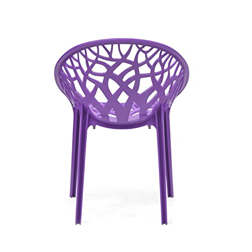 Image of SkyGlamour Crystal PP Oversized Designer Plastic Chair |Chair for Home, Living Room, Garden, Balcony,| Indoor&Outdoor Use | Color: Violet; Set of 1