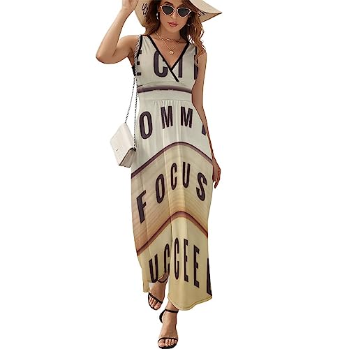Robe à volants sans manches col en V évasée multicolore taille M