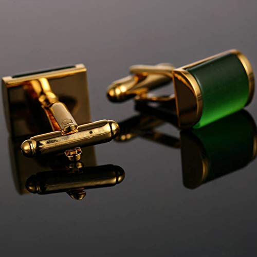 HEALLILY 2 stuks manchetknopen voor mannen groen opaalhemd klinknagels manchetknopen voor mannen bruiloft winkel elegante geschenken - Image 5