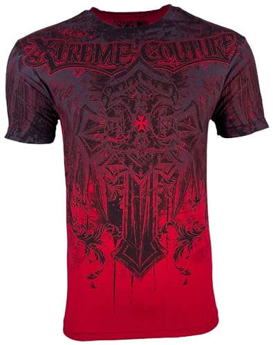 Xtreme Couture By Affliction - Maglietta Uomo Faith Driven Y2K - Cotone Morbido, Vestibilità Regolare, Stampa Su Tutta La Cintura