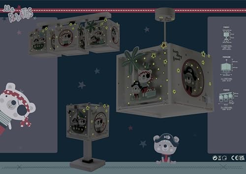 Plafón techo infantil Dalber Piratas 74553 con 3 luces E27 6