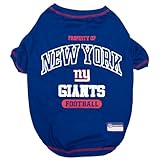 NFL New York Giants Dog T-Shirt for Pets, Size Medium. Officially Licensed Pet Shirt with Team Logo, Soft Stretchable Comfort Fit Apparel for Dogs & Cats