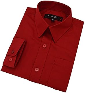 Baby Boy's Long Sleeves Solid Dress Shirt #JL32 (18 Months, Red)