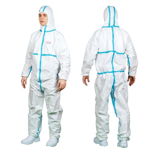 Tuta protettiva OxyChem C310 - SM. S, di alta qualità, antielettrostatica, resistente a prodotti chimici, rischi biologici, infezioni - perfetta per industria, servizi sanitari, (L)