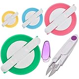 Kit de herramientas para hacer pompones, 4 tamaños diferentes, para hacer pompones, para hacer bolas, tejer, manualidades, tejer lana, tejer, hacer punto, con tijeras para cortar hilos