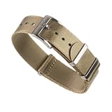 Anchor Strap Co | 22mm Premium Nylon Watch Strap | Brushed Stainless Steel Hardware | Floating Keeper | Heat-Sealed Notches | Adjustable Fit 5.75–8.5in Wrists | Khaki