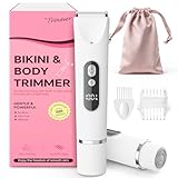 CoolHair Bikini Trimmer for Women, Smooth Electric Razor for Sensitive Skin, IPX7 Waterproof Wet & Dry Cordless Body Shaver for Bikini Area, Pubic Hair, Face, Underarms & Legs (Wihte)