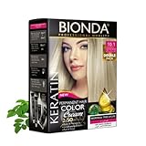 BIONDA Professional Color Cream - Tinte permanente para el cabello 10.1, rubio ceniza claro, 200 ml, paquete doble, queratina y moringa, color intenso y duradero con brillo, cobertura 100% de canas
