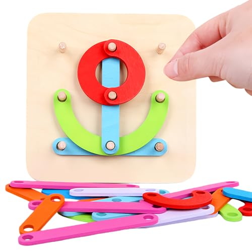 Bloques de construcción de puntos en madera para ejercitar la motricidad fina infantil