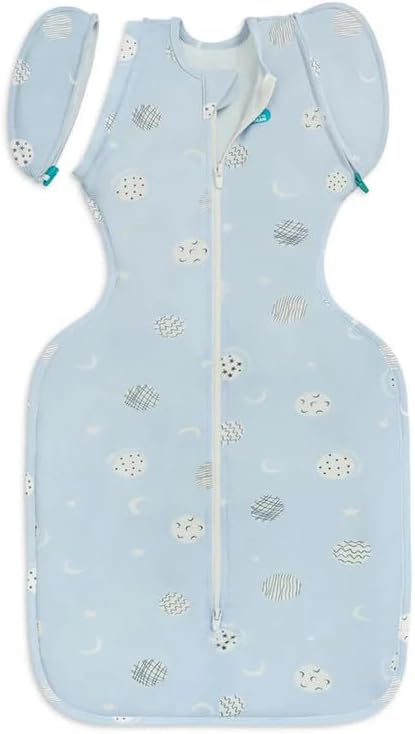 Love to Dream Swaddle UP Transition Bag, Luxuriously Silky Soft Viscose from Bamboo, Baby Sleep Sack, Patented Zip-Off Wings, Snug Fit Helps Calm Startle Reflex, 1.0TOG, 13-19 lbs, Blue