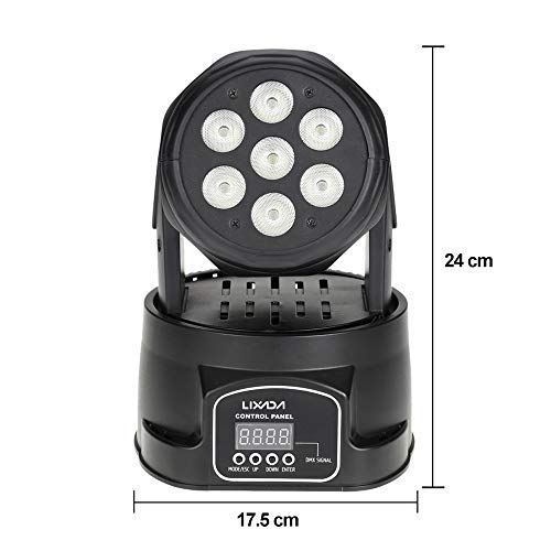 Lixada Moving Head Light 7X10W Moving Head 4 In 1 Rgbw Professional 9/14 Channels Dmx-512 Dj Lights 100W Ac 100-240V Sound Active For Ktv Club Bar Party Disco Dj Show Bands #TOP2