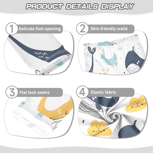 Bolaz Toddler Girls Leggings Printed Yoga Pants Leggings Whale White Background for Kids3