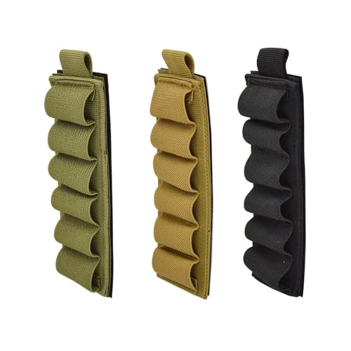 Pegatinas De Nailon De 6 Conchas, Bolsas Tácticas, Tarjeta Portadora con Respaldo For Exteriores, Bolsa Simple MOLLE, 4 Colores(Tan)