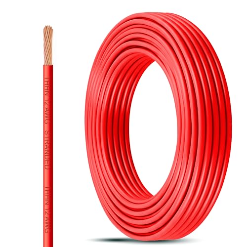 Image of THHN Wire 12 Gauge (12 AWG) 50 FT - Stranded Copper Building Wire for Panel /Control Wiring, Grounding & Lighting Circuits (Residential /Industrial), UL Listed, 600V, THWN-2, PVC /Nylon Jacket, Red