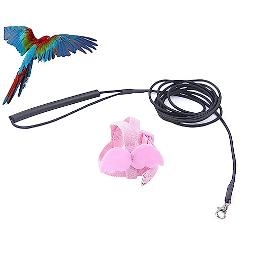 Happyyami Parrot Traction Rope Parrot Harness for Flight 1pc Pet Supplies Macaw Harness Angel Wings 2m Elastic Strap